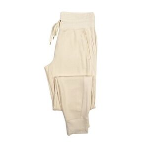 Ralph Lauren Cream Track Pants with Tapered Leg